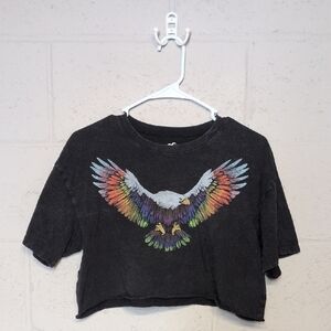 Hollister Crop Eagle Tee M NWT, Pride, Rainbow
